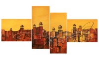 Rashid Ali, 36 x 72 Inch, Acrylic On Canvas, Cityscape Painting, AC-RA-038